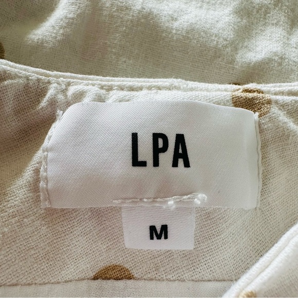 Revolve LPA Linen Polka Dot Cropped Pants Sz M - Picture 10 of 12